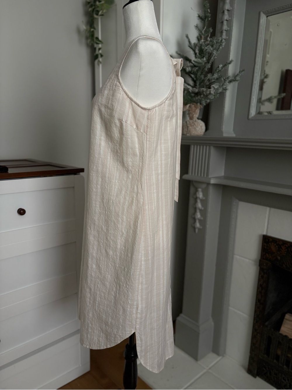 Anthropologie Cloth & Stone Cream Striped Sleeveless Dress - Picture 6 of 14